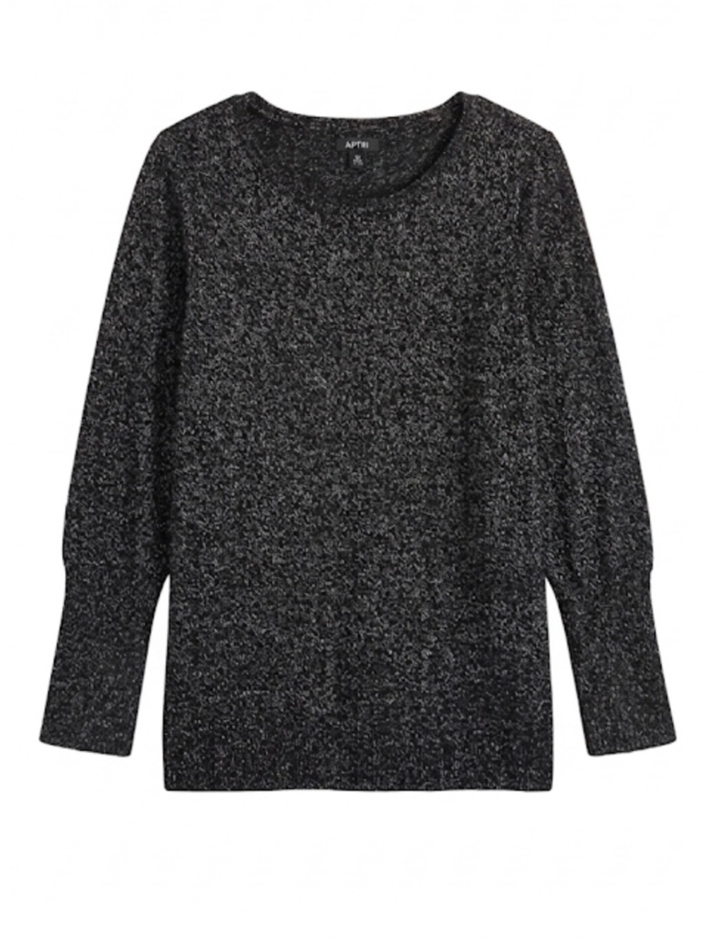 APT. 9 Metallic Long Sleeve Pullover Sweater Women’s M Black